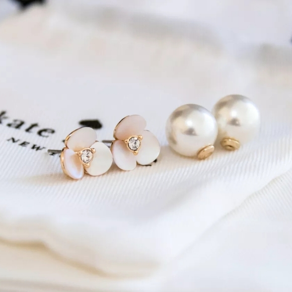 Kate Spade Reversible Disco Pansy Pearl Earrings - Picture 4 of 4